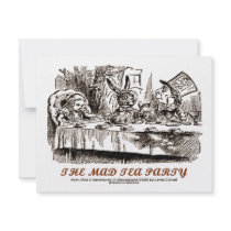 Wonderland The Mad Tea Party Alice Mad Hatter Custom Invitations