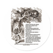 Wonderland Which Way I Ought To Go Quote Round Stickers