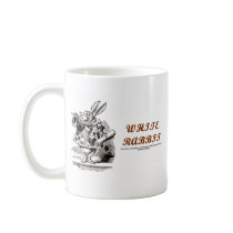 Wonderland White Rabbit mugs by wordsunwords Wonderland White Rabbit mugs