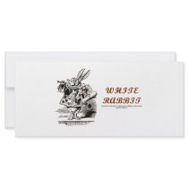 Wonderland White Rabbit Personalized Rack Card