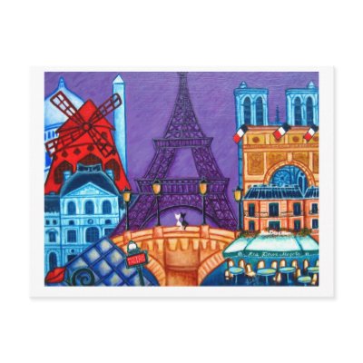 Wonders of Paris Post Card by LisaLorenzPaintings