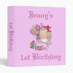 Wonky Happy Birthday Girl 1 Year Old Binders
