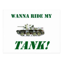 Wonna Ride My Tank Postcard