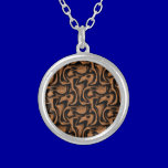 WOOD036 WOOD SWIRLS BROWN BLACK TEXTURES PATTERNS necklaces