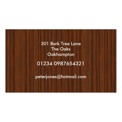 Wood 4 Wood Effect Business Cards (back side)