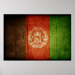 Wood Afghanistan Flag; Afghan Poster