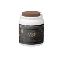 Wood and Copper Hearts Monogram or name candy jar candy jars