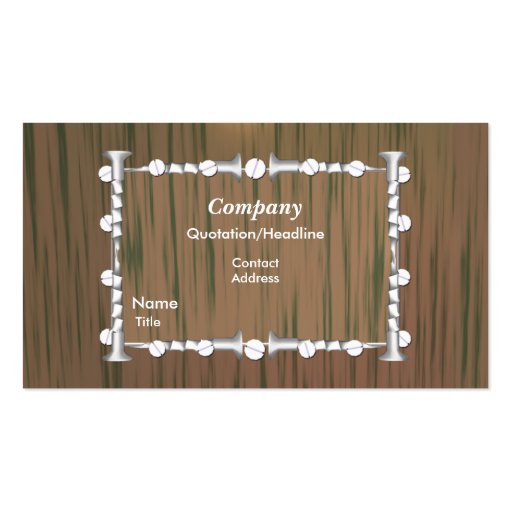 Wood and Nails - Business Business Card Templates (front side)