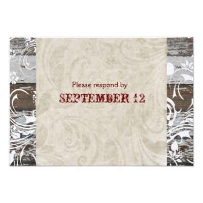 Wood and Parchment RSVP with envelopes Personalized Invitations