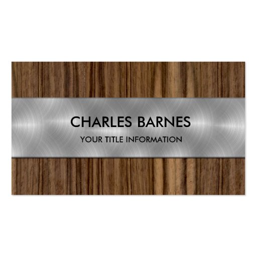 Wood and Steel Business Card (front side)