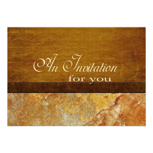 Wood and Stone Business Executive Retirement Personalized Invite (front side)