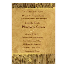 Wood and Vintage Shabby Chic Wedding Invitation