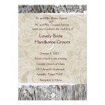 Wood and White Shabby Lace Wedding Invitation
