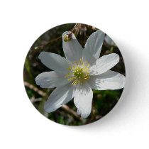 Wood Anemone Flower Pinback Buttons