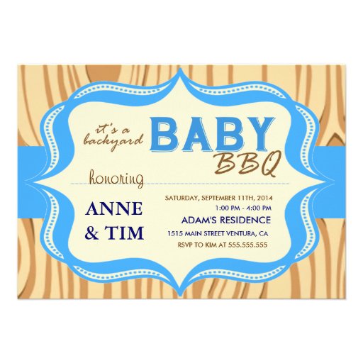 Wood BaBy Q Baby Shower Invitation