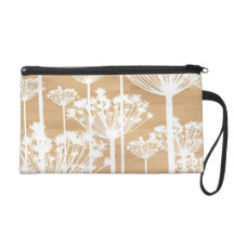 Wood background flowers girly floral pattern wristlet purses