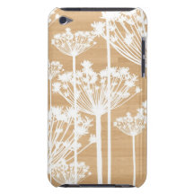 Wood background flowers girly floral pattern iPod touch cases