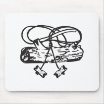 Wood Badge Axe-n-Log Mouse Pad mousepads