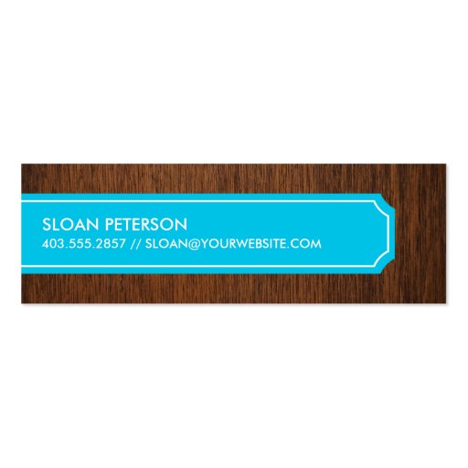 Wood Blue Calling Card Business Card Templates (front side)