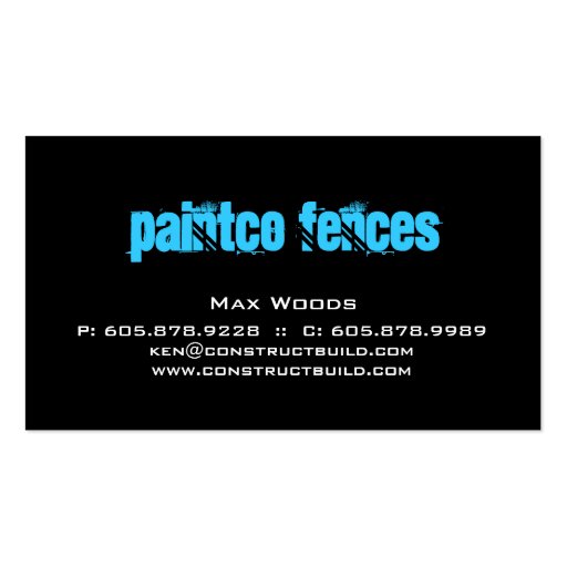 Wood Business Card Painting Fence (back side)
