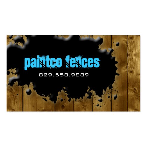Wood Business Card Painting Fence (front side)