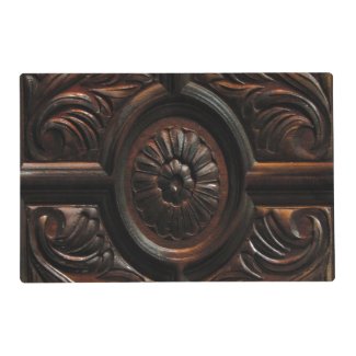 Wood Carving Abstract Laminated Placemat