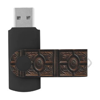 Wood Carving Abstract Swivel USB 2.0 Flash Drive