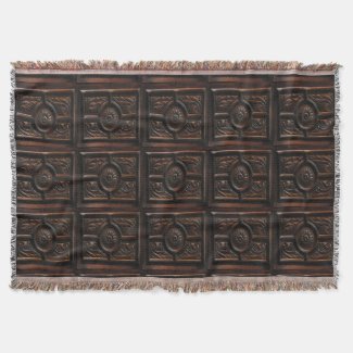 Wood Carving Abstract Throw Blanket