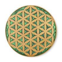 Wood Carving of Flower of Life Magnets
