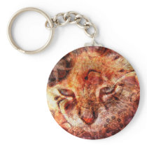 Wood Cat Keychain