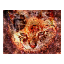 Wood Cat Postcard