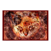 Wood Cat Poster