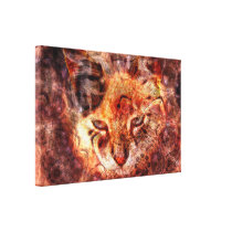Wood Cat Wrapped Canvas Gallery Wrapped Canvas