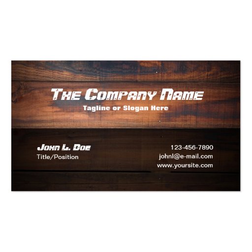 Wood Construction Business Cards (front side)