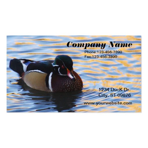 Wood Duck Business Card (front side)