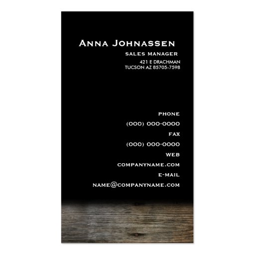 Wood - Elegant Business Card (back side)