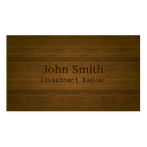 Wood Embossing Investment Banker Business Card