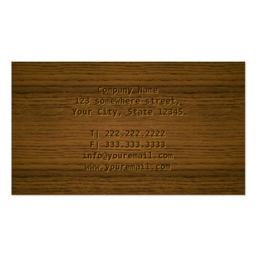Wood Embossing Plastic Surgeon Business Card (back side)