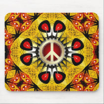 Wood Feather Geometric Art Peace Sign Mousepad mousepads