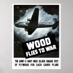 Wood Flies To War posters