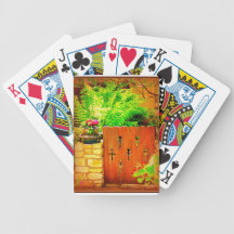 Wood Gate Walkway with Crosses Bicycle Card Deck