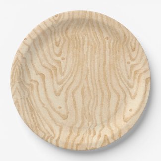 Wood Grain 9 Inch Paper Plate