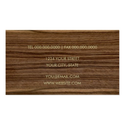 Wood Grain Business Card (back side)