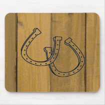 Wood Grain Design w/Double Horseshoes ~ Mouse Pad mousepads