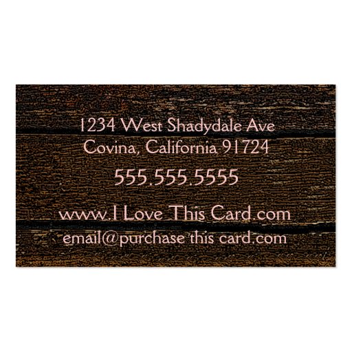 Wood Grain Look Business Card Templates (back side)