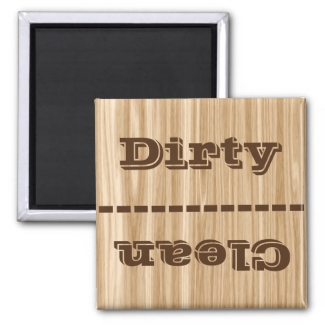 Wood Grain Look Dirty Clean Dishwasher Magnet