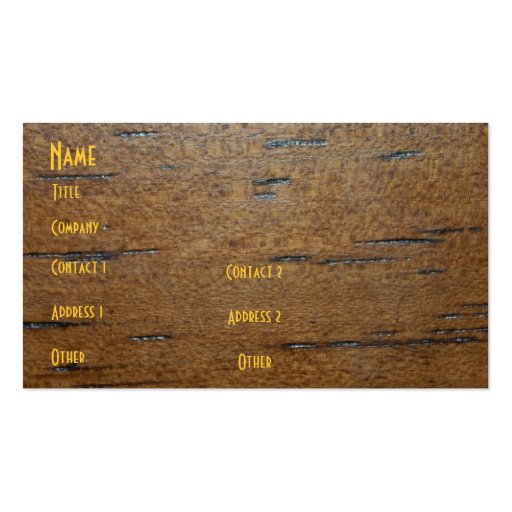Wood Grain Profile Card Business Card Templates (front side)
