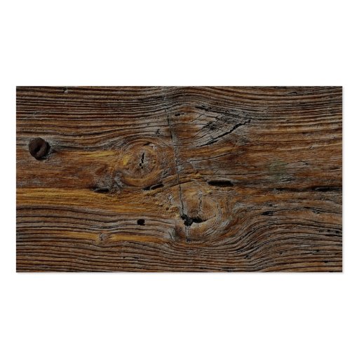 Wood grain, sheet of weathered timber business card templates (back side)