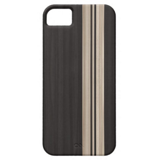 Wood iPhone 5 Case with Stripes - Surfboard Style