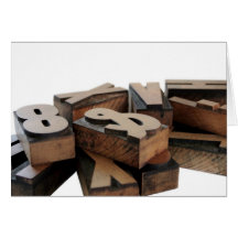 wood letters greeting card